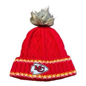 NFL Kids Red Chiefs Knit Hat with Pom